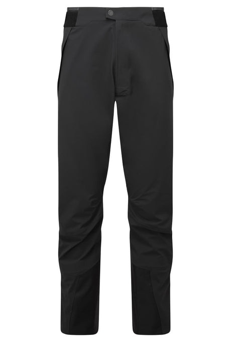 Mountain Equipment G2 Mountain Men's Pant in Black - front view showing taped seams and adjustable waistband