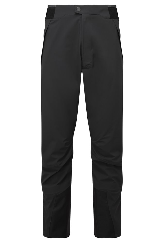 Mountain Equipment G2 Mountain Men's Pant in Black - front view showing taped seams and adjustable waistband