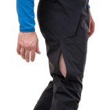 500D polyamide reinforced kick strip detail on Mountain Equipment G2 Mountain Men's Pant in Black for crampon protection