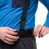 Thigh vent detail on Mountain Equipment G2 Mountain Men's Pant in Black for temperature regulation