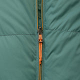 Trapezoid baffle construction detail on Mountain Equipment Glacier 1000 Women's Sleeping Bag in Sage showing optimal down loft and cold spot prevention