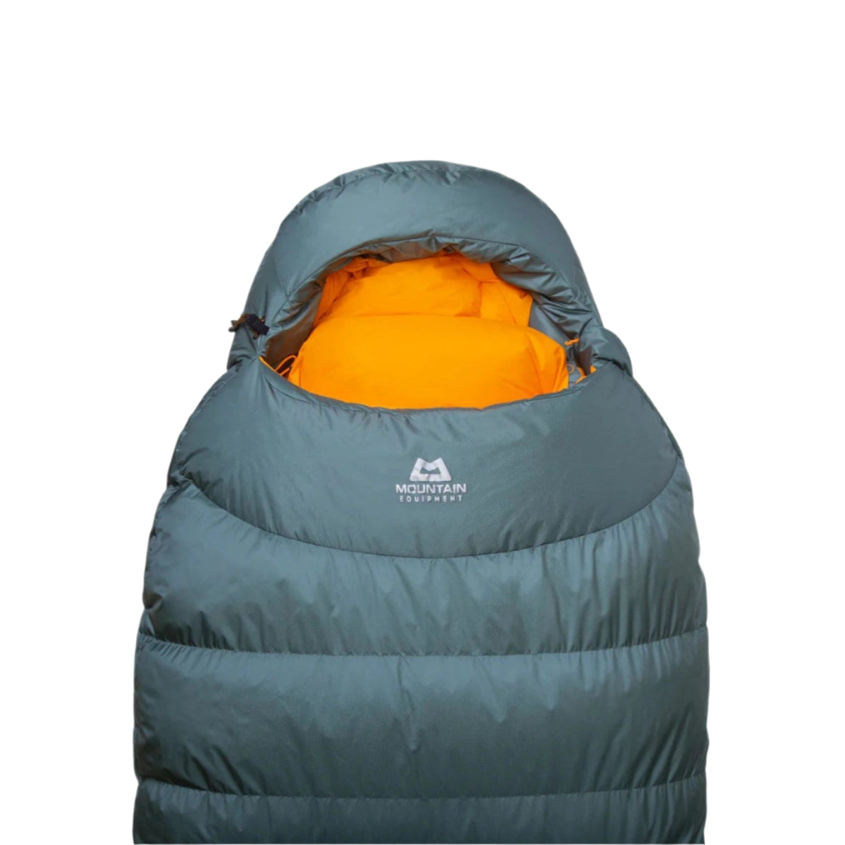 6-baffle anatomically shaped and offset foot box detail on Mountain Equipment Glacier 450 Women's Sleeping Bag in Sage