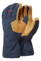 Mountain Equipment Guide Glove in Cosmos/Tan - showing waterproof DRILITE insert and goatskin leather palm