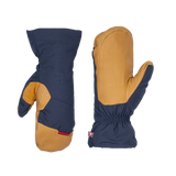 Mountain Equipment Guide Mitt in Cosmos/Tan - back view showing PrimaLoft Gold insulation layers