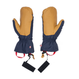 Mountain Equipment Guide Mitt in Cosmos/Tan - palm view showing water-resistant goatskin leather