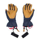 Mountain Equipment Guide Women's Glove in Cosmos/Tan - palm view showing water-resistant goatskin leather