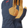 Mountain Equipment Guide Women's Glove in Cosmos/Tan - showing waterproof DRILITE insert and goatskin leather palm