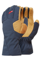 Mountain Equipment Guide Women's Glove in Cosmos/Tan - showing waterproof DRILITE insert and goatskin leather palm