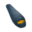 Mountain Equipment Helium 800 Sleeping Bag in Majolica Blue - front view showing recycled Helium 20D outer and Alpine 2.0 fit