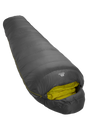 Mountain Equipment Helium GT 250 Sleeping Bag in Anvil Grey - front view showing recycled Helium 20D outer and roomy GT fit