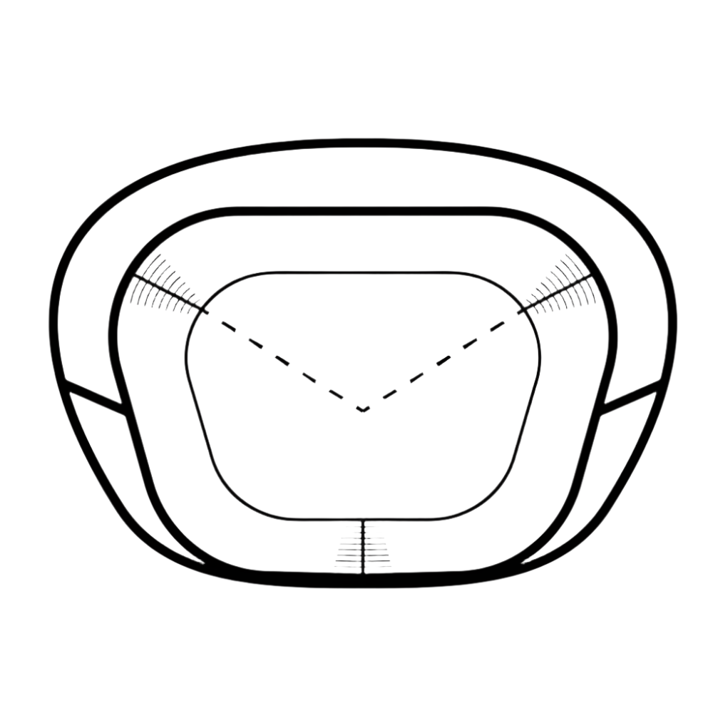Mountain Equipment Helium GT 600 Sleeping Bag specification diagram showing four-baffle anatomically shaped and offset foot box construction for focused warmth