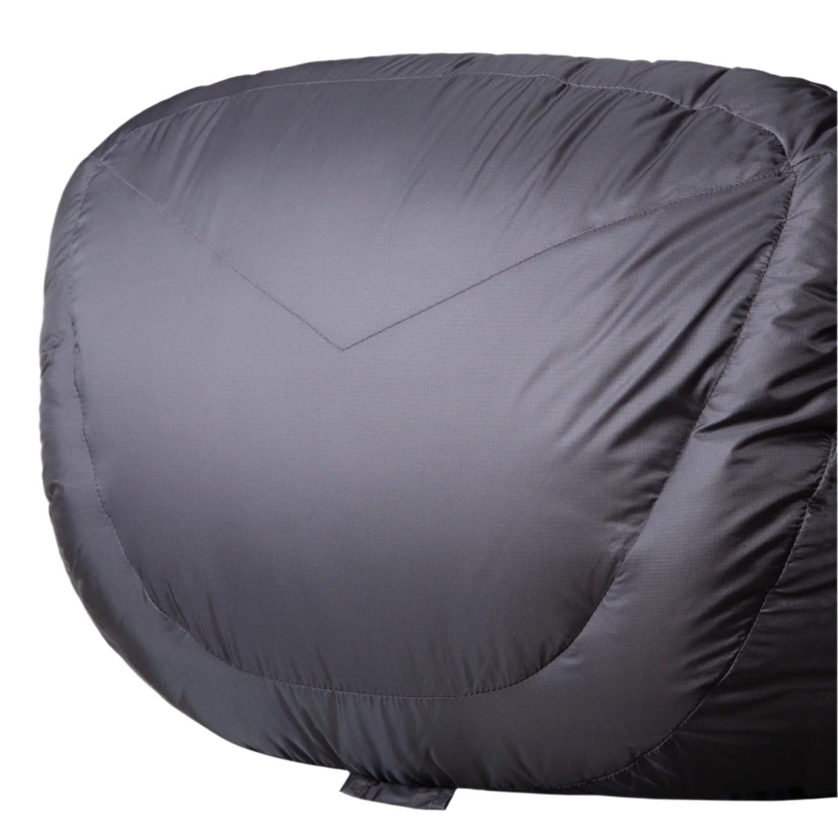 Recycled Supersoft 20D lining detail on Mountain Equipment Helium GT 800 Sleeping Bag in Anvil Grey showing PFAS-free DWR finish
