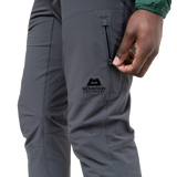Ankle zip with internal gusset detail on Mountain Equipment Ibex Mountain Men's Pant in Anvil Grey