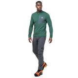 usseted crotch detail on Mountain Equipment Ibex Mountain Men's Pant in Anvil Grey for unrestrictive fit