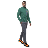 Mountain Equipment Ibex Mountain Men's Pant in Anvil Grey - left side view showing thigh pocket