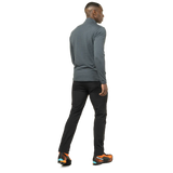 Zipped hand pocket detail on Mountain Equipment Ibex Mountain Men's Pant in Black