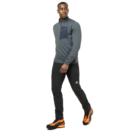 Mountain Equipment Ibex Mountain Men's Pant in Black - left side view showing thigh pocket