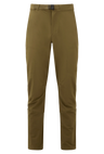 Mountain Equipment Ibex Mountain Men's Pant in Dark Olive - front view showing integrated belt and zip pockets