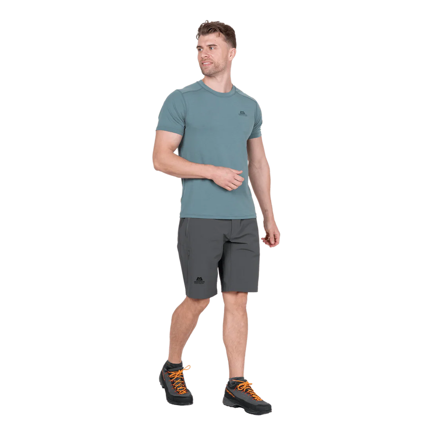 Mountain Equipment Ibex Mountain Men's Short in Anvil Grey - front angle view