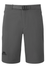 Mountain Equipment Ibex Mountain Men's Short in Anvil Grey - front view showing integrated belt and zip pockets
