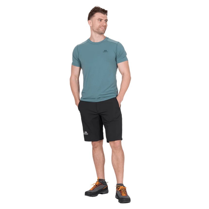 Mountain Equipment Ibex Mountain Men's Short in Black - front angle view