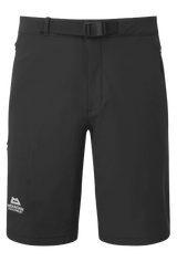 Mountain Equipment Ibex Mountain Men's Short in Black - front view showing integrated belt and zip pockets