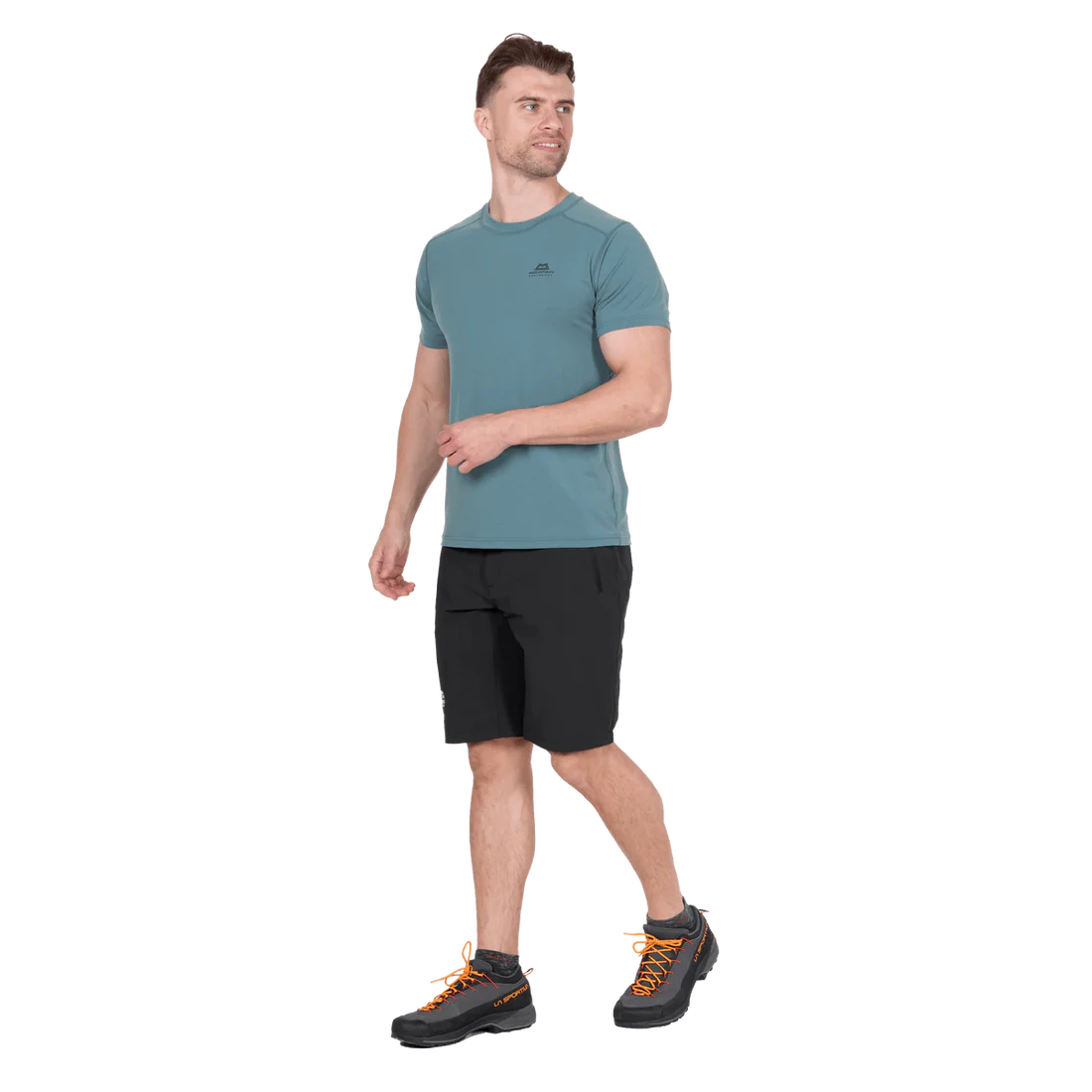 Zipped thigh pocket with mesh lining detail on Mountain Equipment Ibex Mountain Men's Short in Black