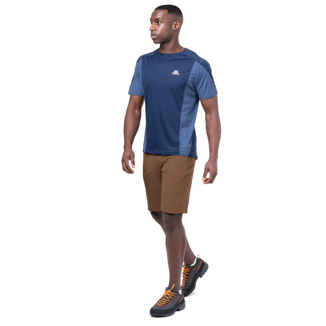 Zipped thigh pocket with mesh lining detail on Mountain Equipment Ibex Mountain Men's Short in Desert Palm