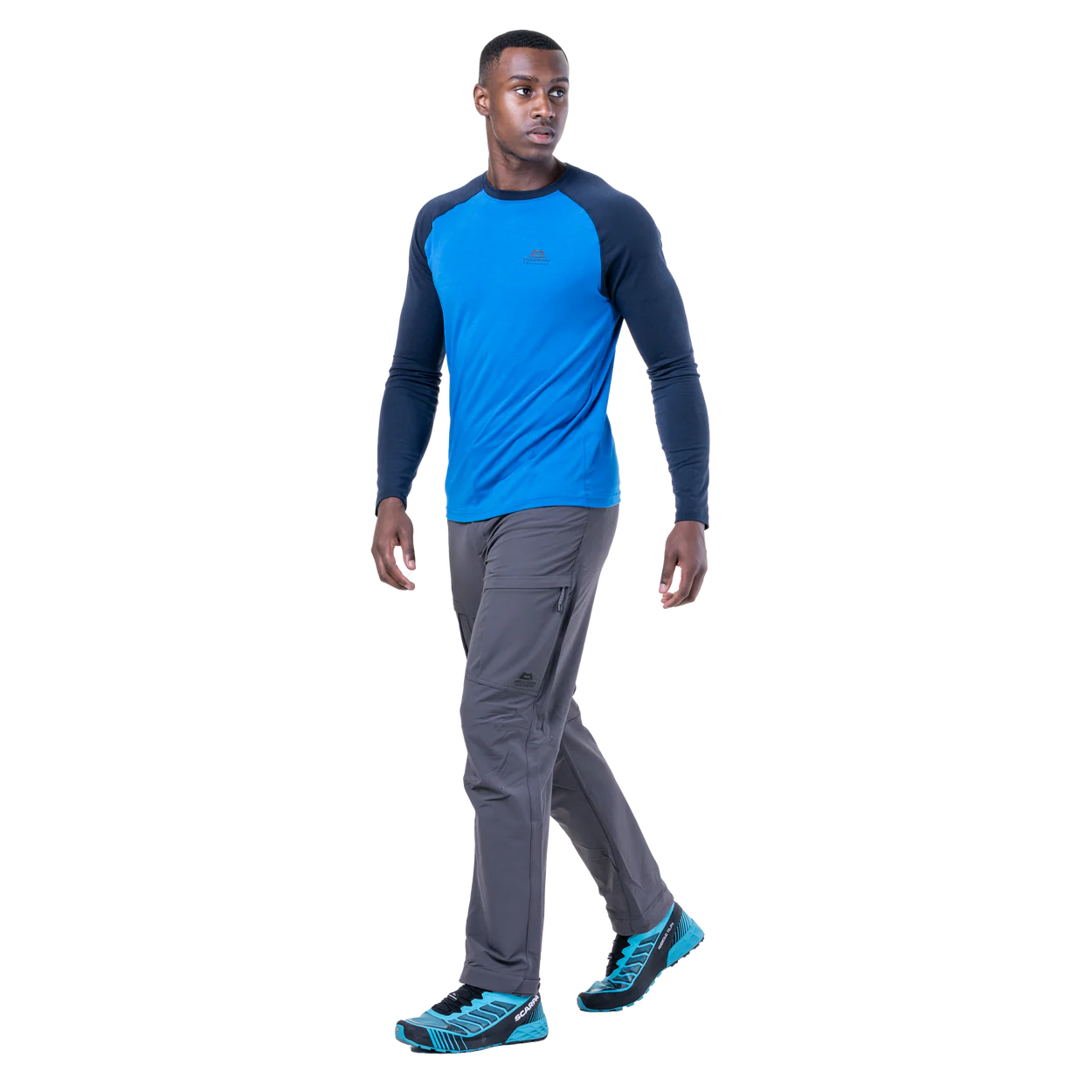 Mountain Equipment Ibex Pro Men's Pant in Anvil Grey - back view showing rear zip pockets