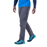 Mountain Equipment Ibex Pro Men's Pant in Anvil Grey - left side view showing thigh pocket and vent