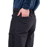 Adjustable hem with silicone grippers and integrated lace hook on Mountain Equipment Ibex Pro Men's Pant in Black