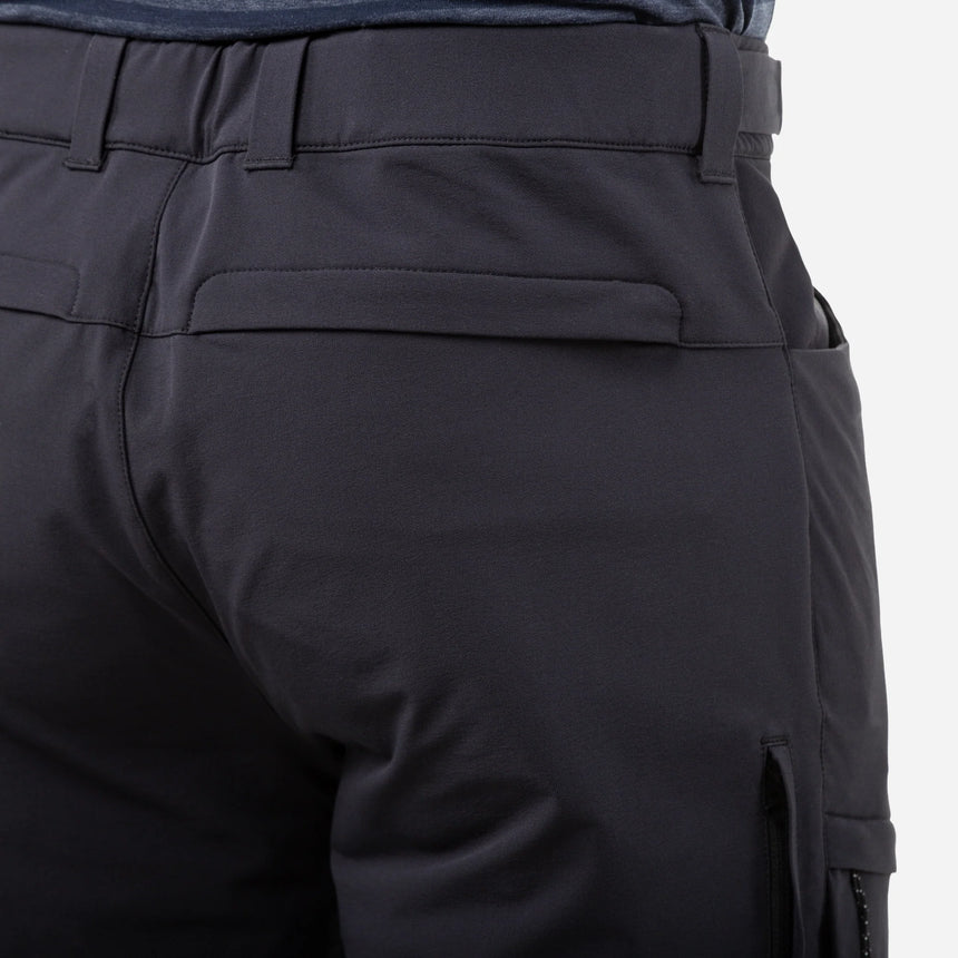 Articulated knee detail on Mountain Equipment Ibex Pro Men's Pant in Black for technical terrain