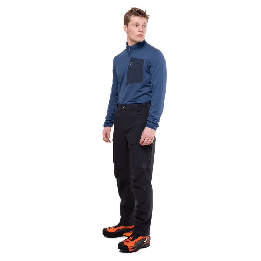 Mountain Equipment Ibex Pro Men's Pant in Black - back view showing rear zip pockets