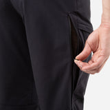 EXOLITE 250 heavyweight softshell fabric detail on Mountain Equipment Ibex Pro Men's Pant in Black