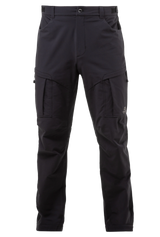 Mountain Equipment Ibex Pro Men's Pant in Black - front view showing adjustable waistband and multiple zip pockets