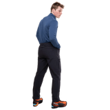 Mountain Equipment Ibex Pro Men's Pant in Black - left side view showing thigh pocket and vent