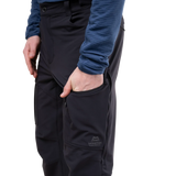 Thigh vent detail on Mountain Equipment Ibex Pro Men's Pant in Black for temperature regulation