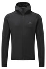 Mountain Equipment Jorasses Hooded Men's Jacket in Black - front view showing 263 g/m² Powerfleece fabric and regular fit