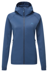 Mountain Equipment Jorasses Hooded Women's Jacket in Cosmos - front view showing 263 g/m² Powerfleece fabric and regular fit