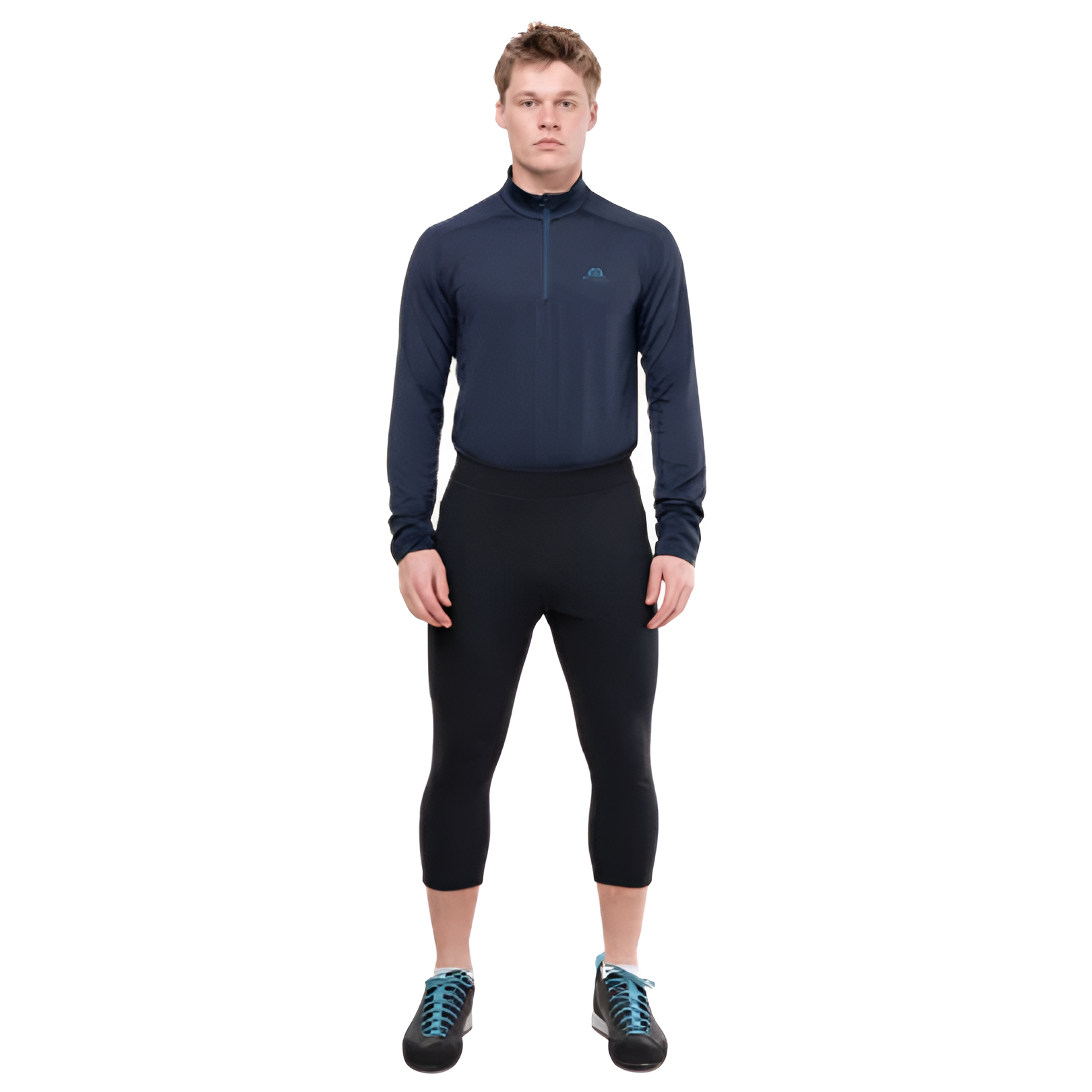 Mountain Equipment Jorasses Lite Men's 3/4 Tight in Black - back view showing overlocked and topstitched construction