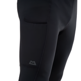 246 g/m² stretch Powerfleece brushed back fabric detail on Mountain Equipment Jorasses Lite Men's 3/4 Tight in Black