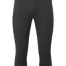 Mountain Equipment Jorasses Lite Men's 3/4 Tight in Black - front view showing 246 g/m² Powerfleece fabric and next-to-skin fit