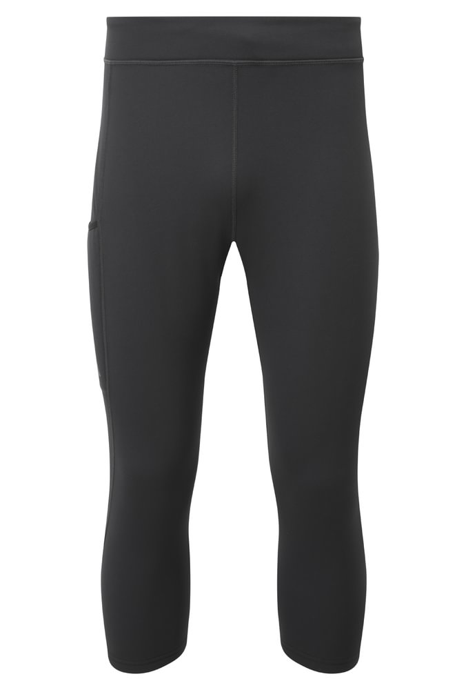 Mountain Equipment Jorasses Lite Men's 3/4 Tight in Black - front view showing 246 g/m² Powerfleece fabric and next-to-skin fit