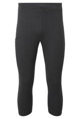 Mountain Equipment Jorasses Lite Men's 3/4 Tight in Black - front view showing 246 g/m² Powerfleece fabric and next-to-skin fit
