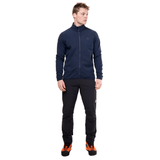 Mountain Equipment Jorasses Lite Men's Jacket in Cosmos - lifestyle view showing midweight stretch fleece for all-mountain use