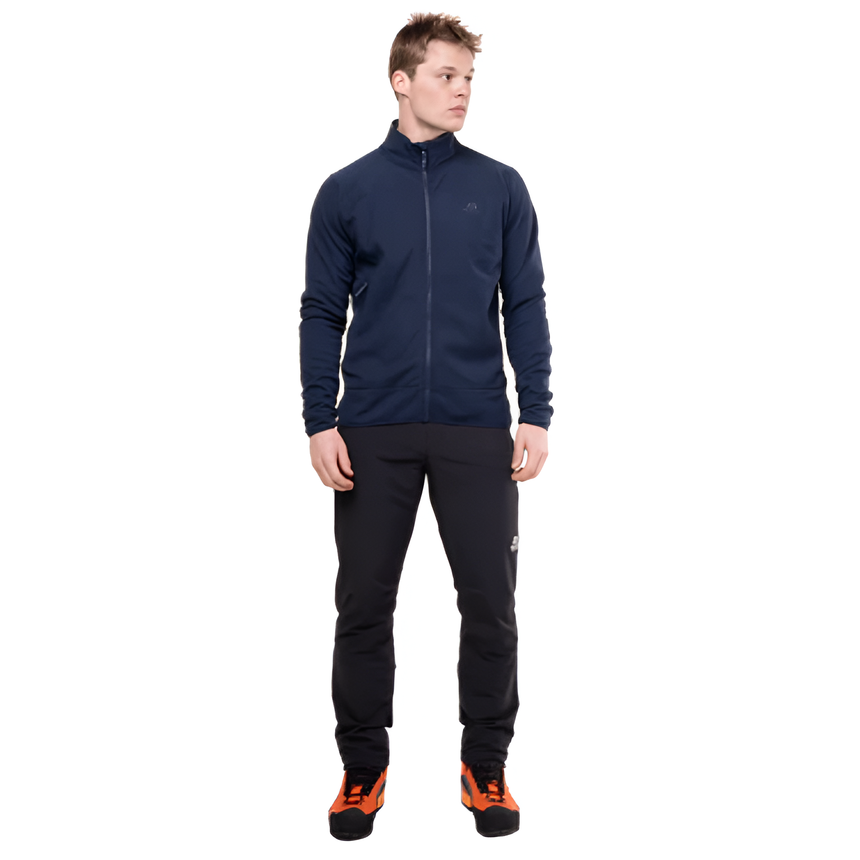 Mountain Equipment Jorasses Lite Men's Jacket in Cosmos - lifestyle view showing midweight stretch fleece for all-mountain use