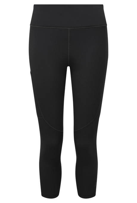 Mountain Equipment Jorasses Lite Women's 3/4 Tight in Black - front view showing 246 g/m² Powerfleece fabric and next-to-skin fit