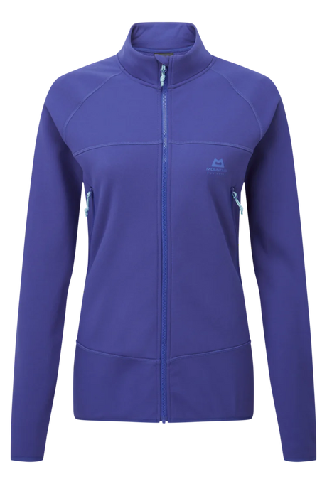 Mountain Equipment Jorasses Lite Women's Jacket in Clematis - front view showing 246 g/m² Powerfleece fabric and regular fit