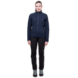  Mountain Equipment Jorasses Lite Women's Jacket in Cosmos - lifestyle view showing midweight stretch fleece for all-mountain use