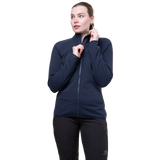 Mountain Equipment Jorasses Lite Women's Jacket in Cosmos - side view showing regular fit and YKK centre front zip